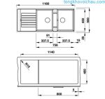 Chậu đá Blancozia 8s Màu Xám