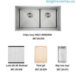 Trọn Bộ Chậu Rửa Bát Inox Hafele Hs21 Ssn2s90 Và Phụ Kiện