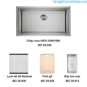 Trọn Bộ Chậu Rửa Bát Inox Hafele Hs21 Ssn1s90 Và Phụ Kiện