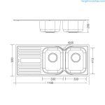 Chậu rửa bát MS 1025L NEW