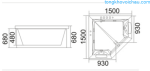 Bồn tắm xây massage góc TDO T-2036