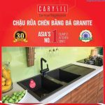 Chậu rửa bát bằng đá granite 2 hố có cánh ENC1 - Enigma D200 - Carysil