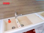 Chậu rửa bát bằng đá granite 2 hố có cánh ENC1 - Enigma D200 - Carysil