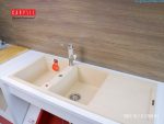 Chậu rửa bát bằng đá granite 2 hố có cánh ENC1 - Enigma D200 - Carysil