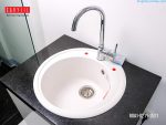 chậu rửa bát bằng đá granite hình tròn