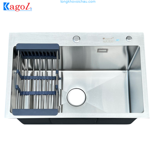 Chậu rửa bát Kagol một hố inox 304 (68x45x24 cm)