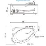 Bồn tắm massage EAGO AM161L