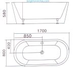 Bồn tắm ngâm độc lập Laiwen W-1030